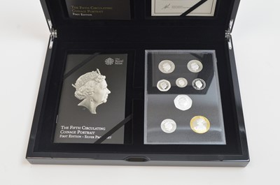 Lot 810 - Royal Mint United Kingdom: the 2015 5th circulating coinage portrait silver proof coin set.