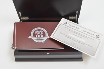Lot 824 - FIFA 100 Years Anniversary silver 4-coin set.