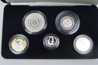 Lot 836 - Royal Mint United Kingdom: 2007 silver proof Piedfort 5-coin Collection