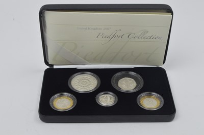 Lot 836 - Royal Mint United Kingdom: 2007 silver proof Piedfort 5-coin Collection