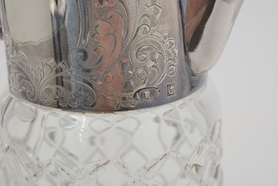 Lot 169 - An Elizabeth II silver-mounted cut glass claret jug.