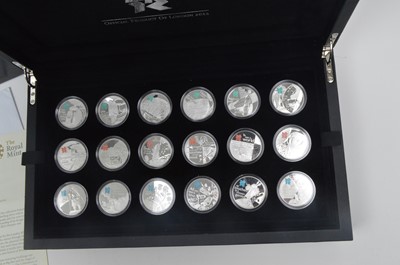 Lot 852 - Royal Mint: A Celebration of Britain London 2012 Olympics £5 silver proof collection