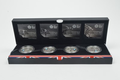 Lot 853 - Royal Mint United Kingdom: Countdown to London 2012 silver piedfort £5 four-coin set