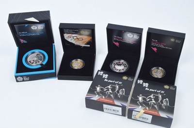 Lot 854 - Royal Mint United Kingdom: London 2012 Olympic interest silver proof piedfort coins