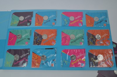 Lot 855 - Royal Mint United Kingdom: London 2012 Olympic 50p sports collection and other coins