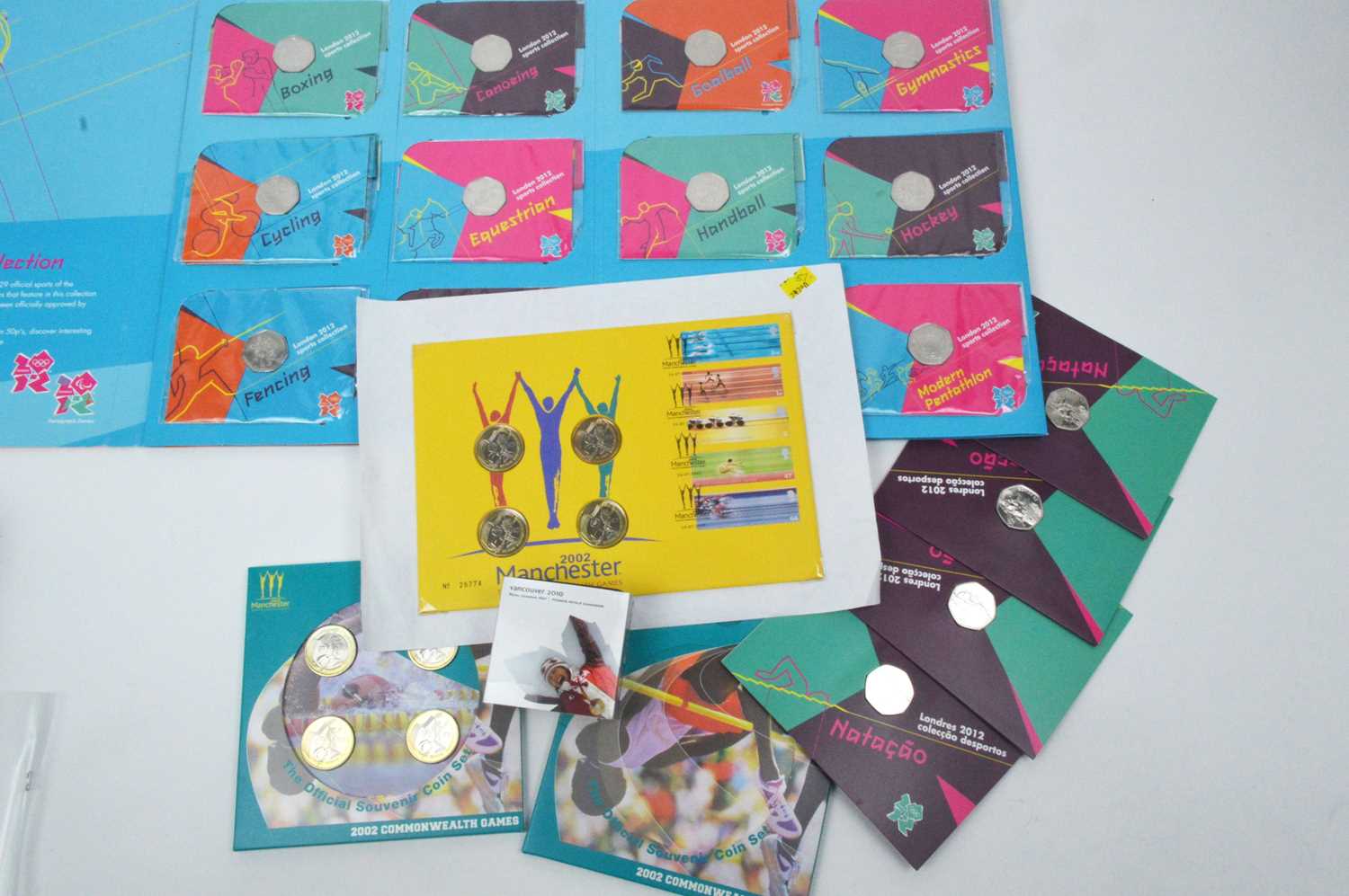Lot 855 - Royal Mint United Kingdom: London 2012 Olympic 50p sports collection and other coins