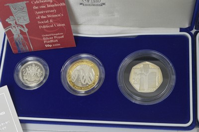 Lot 856 - Royal Mint United Kingdom: silver three 3-coin sets