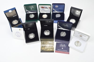 Lot 862 - Royal Mint United Kingdom: A collection of £5 silver Proof coins