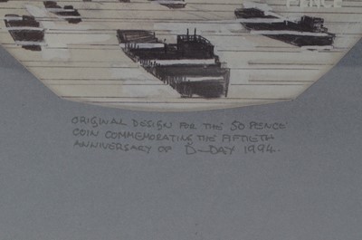 Lot 870 - Design for 50th Anniversary of D-Day, signed by designer John Mills