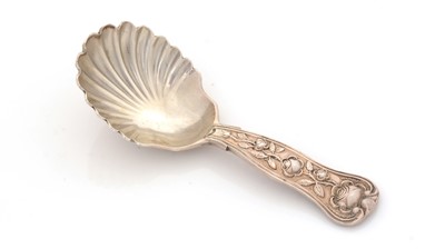 Lot 34 - A Victorian silver Provincial caddy spoon.