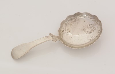 Lot 38 - A George III silver caddy spoon.
