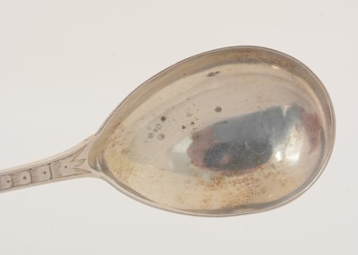 Lot 42 - A Victorian silver Provincial caddy spoon and matching sugar spoon.