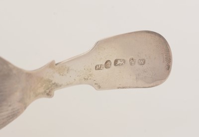 Lot 51 - A William IV silver Provincial caddy spoon.