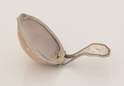 Lot 68 - A George III silver-mounted natural shell caddy spoon.