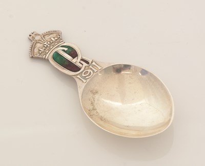 Lot 70 - A George V silver coronation commemorative caddy spoon.