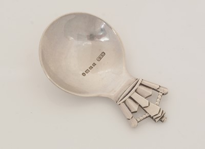 Lot 73 - A late George V silver coronation commemorative caddy spoon