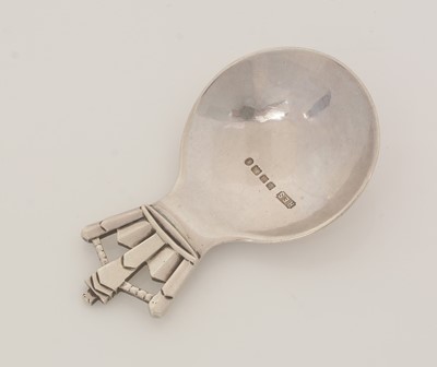 Lot 73 - A late George V silver coronation commemorative caddy spoon