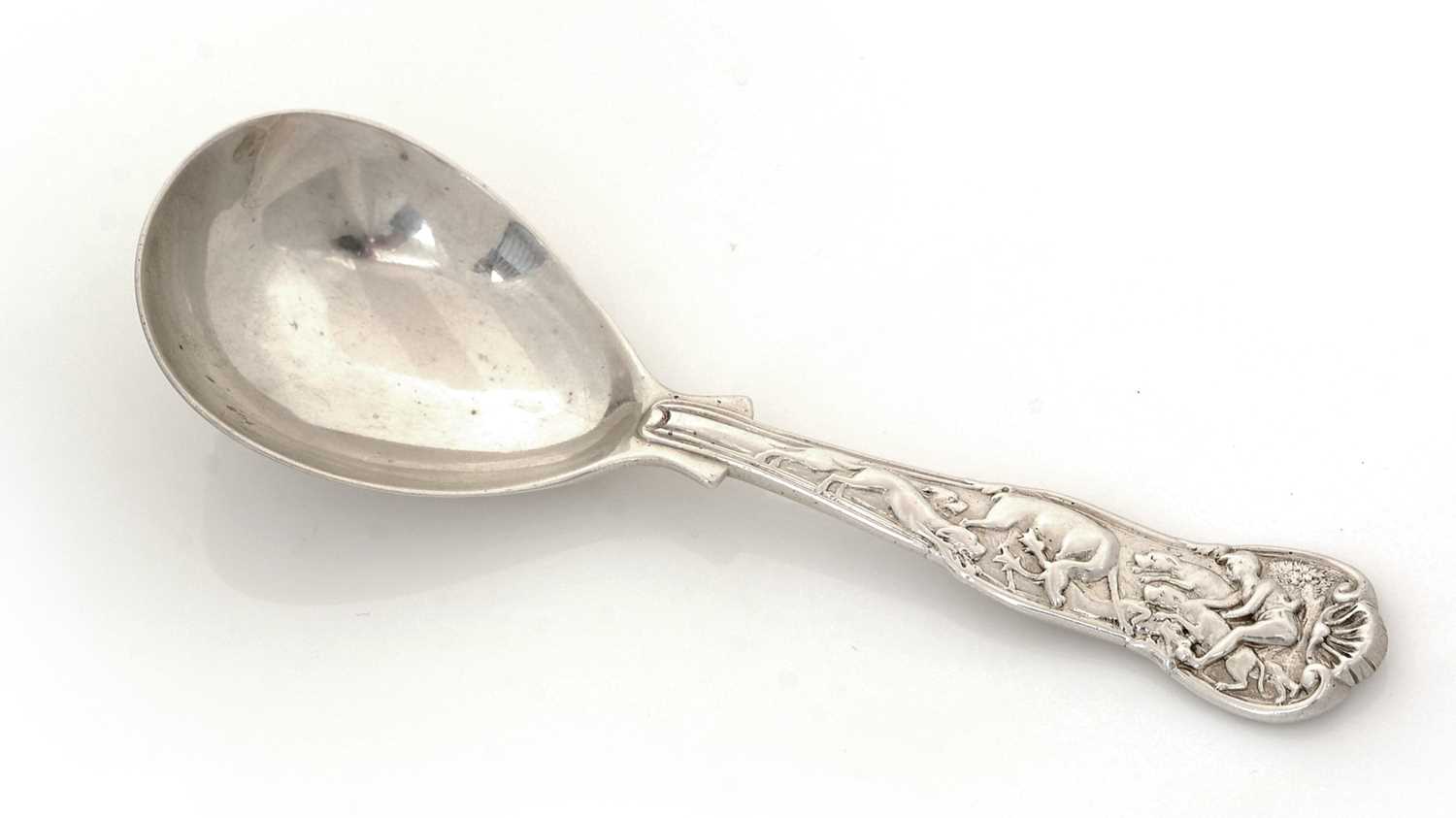 Lot 80 - A George IV silver caddy spoon.