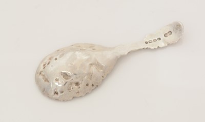 Lot 82 - A Victorian silver cast caddy spoon.