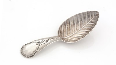 Lot 85 - A George III silver Provincial caddy spoon.