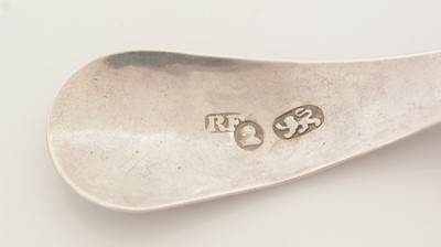 Lot 85 - A George III silver Provincial caddy spoon.