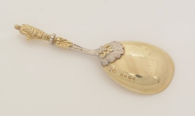 Lot 90 - A Victorian parcel-gilt caddy spoon.