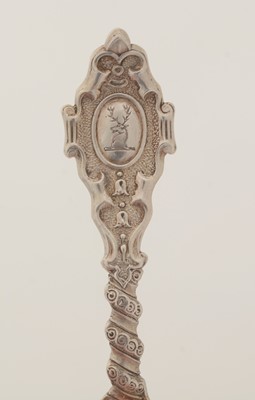 Lot 92 - A Victorian silver Provincial caddy spoon.