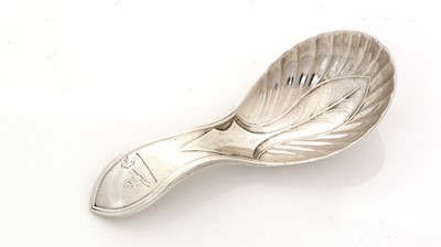 Lot 97 - A George IV silver Provincial caddy spoon.