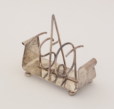 Lot 215 - A late Victorian novelty silver toast rack.