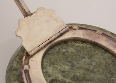 Lot 198 - A George V silver-mounted Connemara marble desk clip.