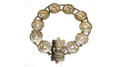 Lot 154 - An Edwardian silver choker necklace, by T & J Bragg Ltd