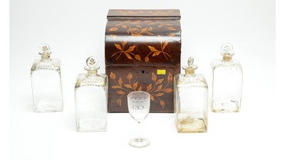 Lot 1279 - An early 19th Century Dutch marquetry walnut decanter box