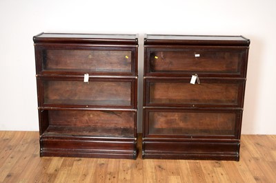 Lot 11 - A pair of early 20th Century  Kenric and Jefferson three sectional glazed mahogany bookcases