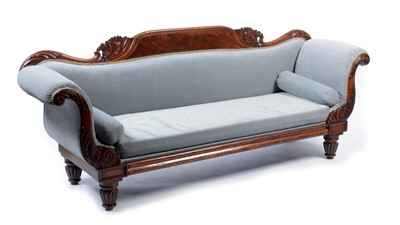 Lot 1137 - A Victorian mahogany scroll end sofa
