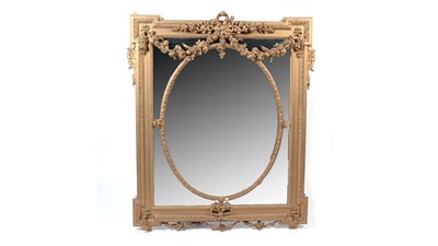 Lot 1083 - Large 19th century gold painted mirror