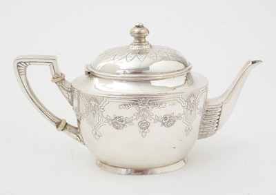 Lot 182 - A late 19th/early 20th Century Portuguese silver four-piece tea and coffee service.