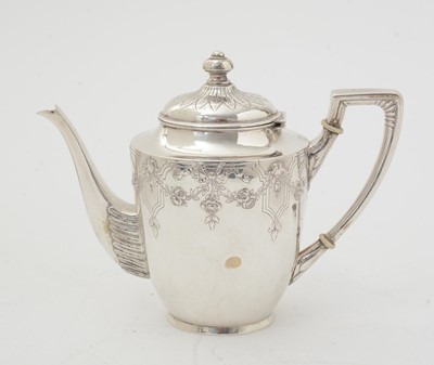 Lot 182 - A late 19th/early 20th Century Portuguese silver four-piece tea and coffee service.