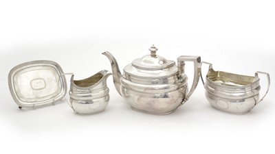 Lot 206 - A George III silver four-piece tea service.