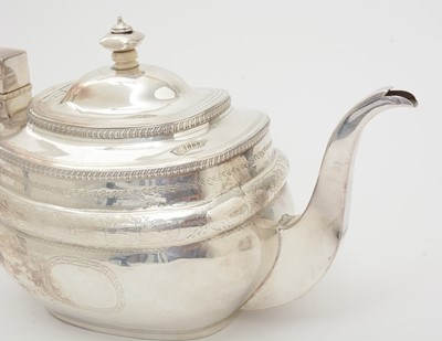 Lot 206 - A George III silver four-piece tea service.