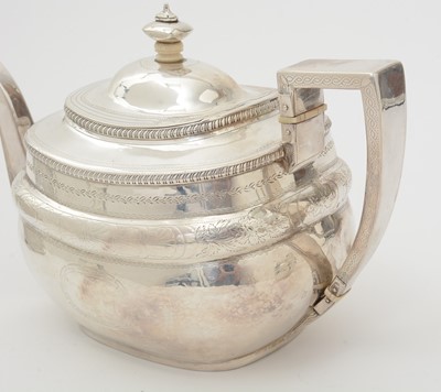 Lot 26 - A George III silver four-piece tea service.