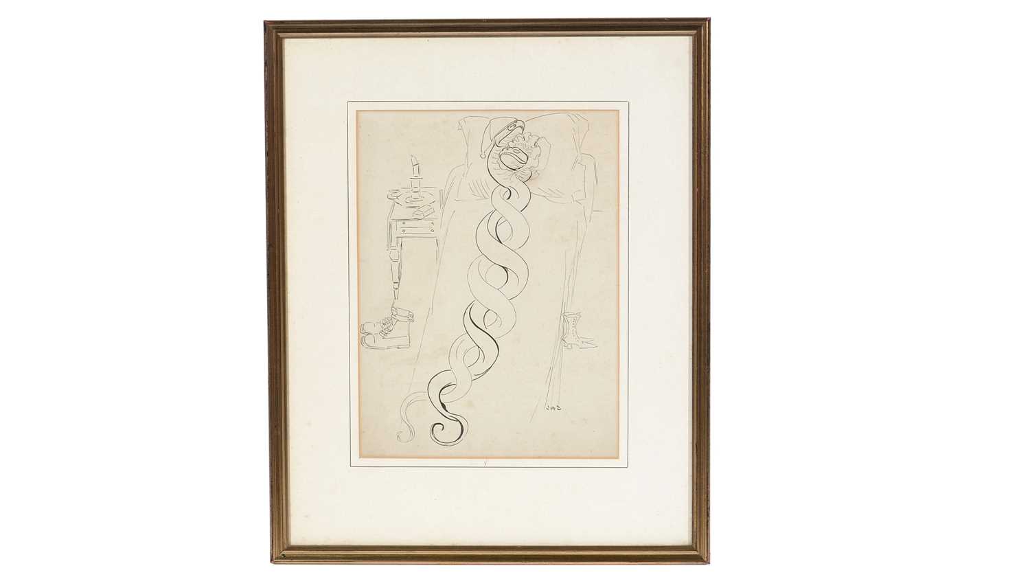 Lot 67 - James Affleck Shepherd - Vipers Twine Lovingly Twogether | pen and ink