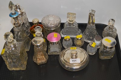Lot 161 - A selection of silver mounted cut glass dressing tables bottles