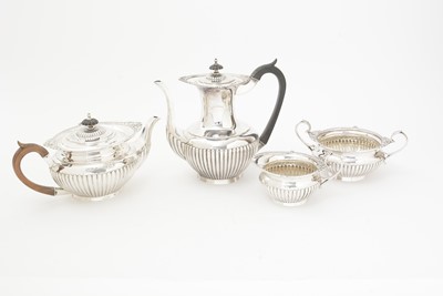 Lot 204 - A late Victorian silver four-piece tea and coffee service.