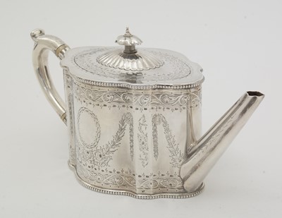 Lot 200 - A Victorian silver three-piece tea service.