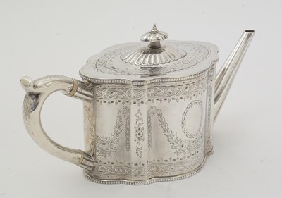 Lot 200 - A Victorian silver three-piece tea service.