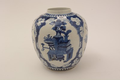 Lot 844 - Chinese Blue and White ginger Jar, 19th Century