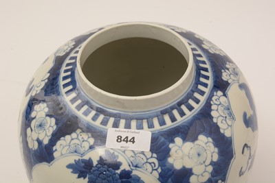 Lot 844 - Chinese Blue and White ginger Jar, 19th Century