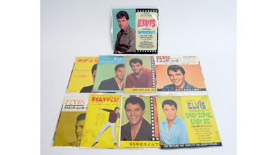 Lot 394 - 9 rare and foreign pressings of Elvis 7" singles and EPs from the mid 60s