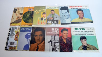 Lot 395 - 12 rare and foreign pressings of Elvis 7" singles and EPs from the late 60s