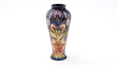 Lot 151 - A Limited Edition Moorcroft Geneva (Gentian) pattern vase, designed by Philip Gibson